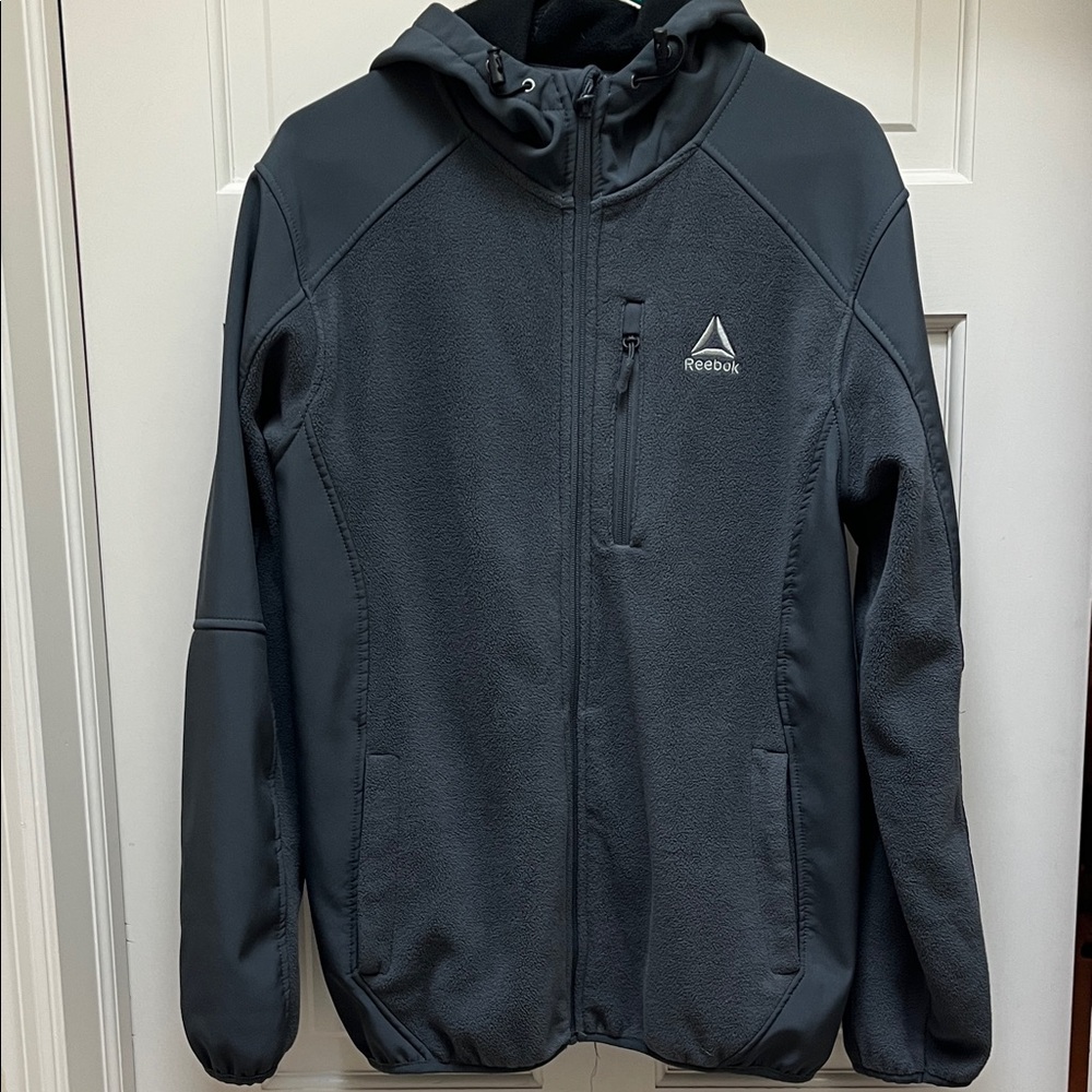 Reebok blue grey hooded jacket L